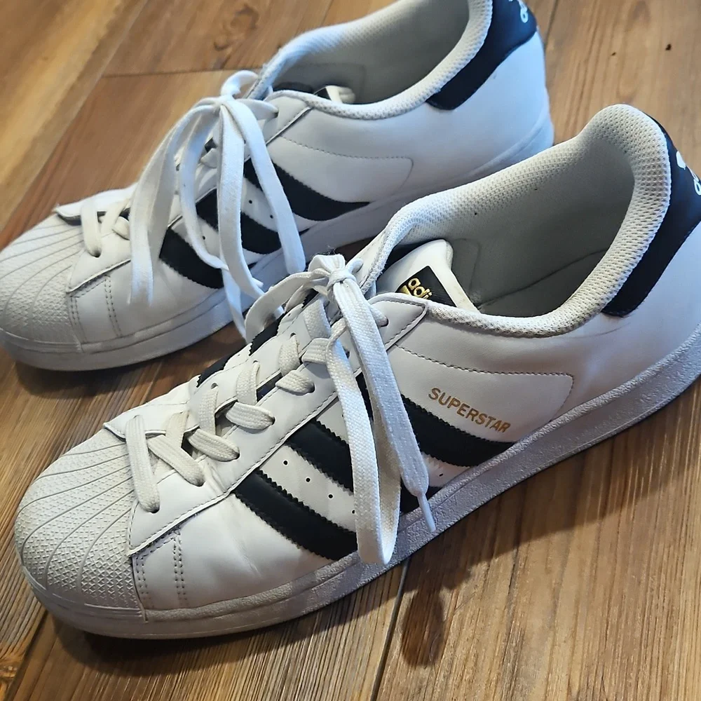 adidas White and Black Superstar Sneakers